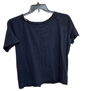 Plus Sz Jones New York Sport Navy Shirt Woman Size 3x. Buttons on shoulder